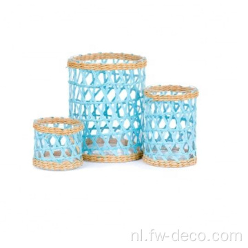 Aangepaste rattan gevlochten decoratieve en blauw verpakte orkaan